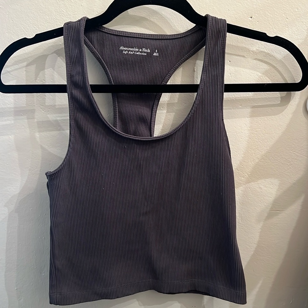Abercrombie race back ribbed tank top